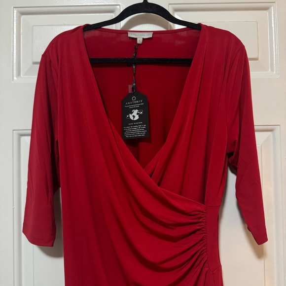 Anatomie Marine Travel Res Dress  Faux Wrap Size Large NWT $248 - Picture 3 of 9